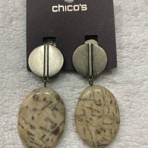 CHICO'S Natural Stone Clip Earrings